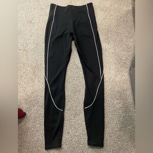 Fabletics Motion365 Black Leggings with White Piping